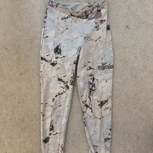 Gymshark Full-Length White Speckled Leggings - Size Small